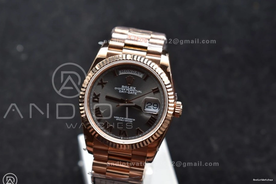 DayDate (Gain Edition Popular 36 President Dial Grey Steel Roman 673 904L V5 Best vr3255 Weight) QF Bracelet on RG 0114